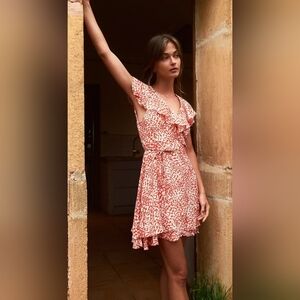 FREE PEOPLE French Quarter Wrap-style with a Double-layered, Ruffled Mini Dress!